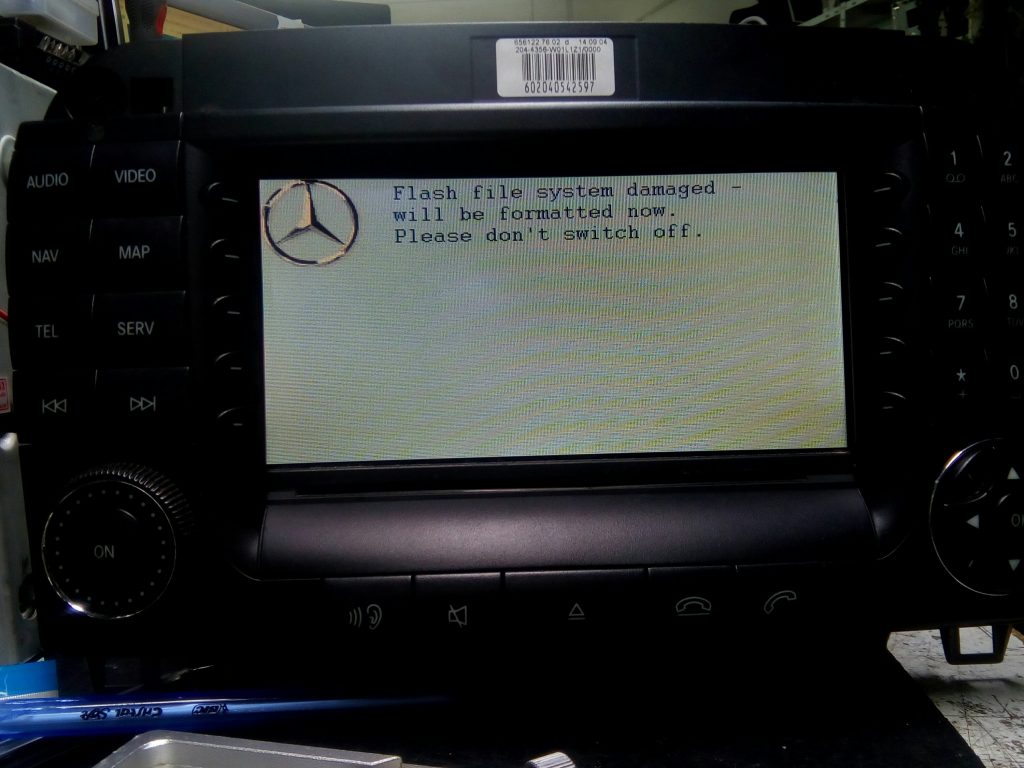 Unit displaying an error message