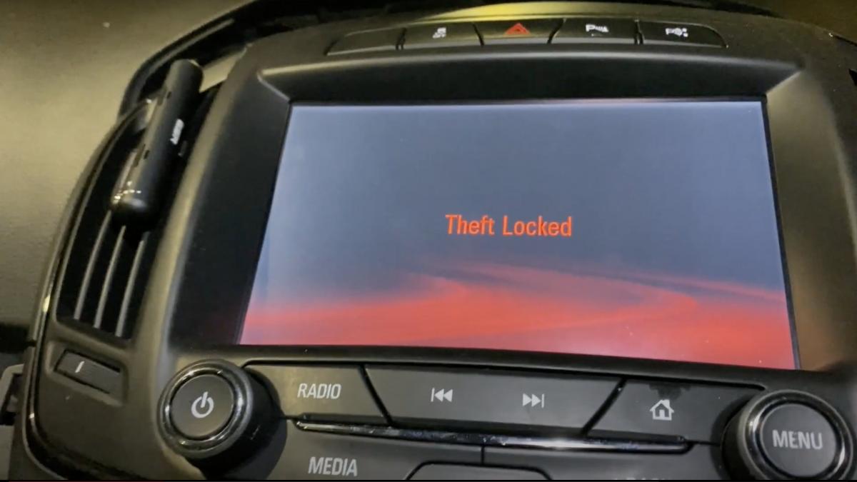 Unit with theft protection message